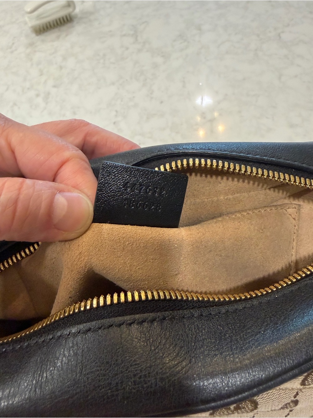 Gucci Beige Brown GG Supreme Crossbody Bag with Gold Hardware - Picture 10 of 11